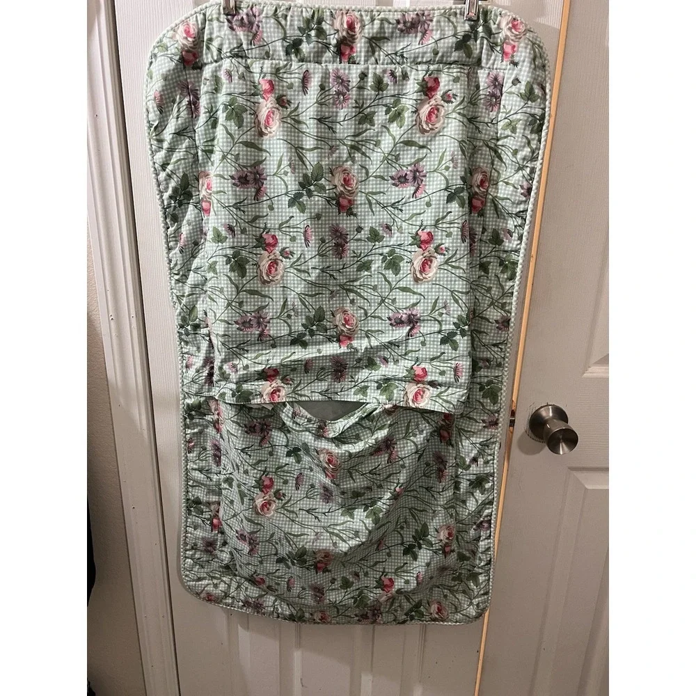 Vintage Laura Ashley King‎ Size Shams Set Of 2 Green Gingham Floral